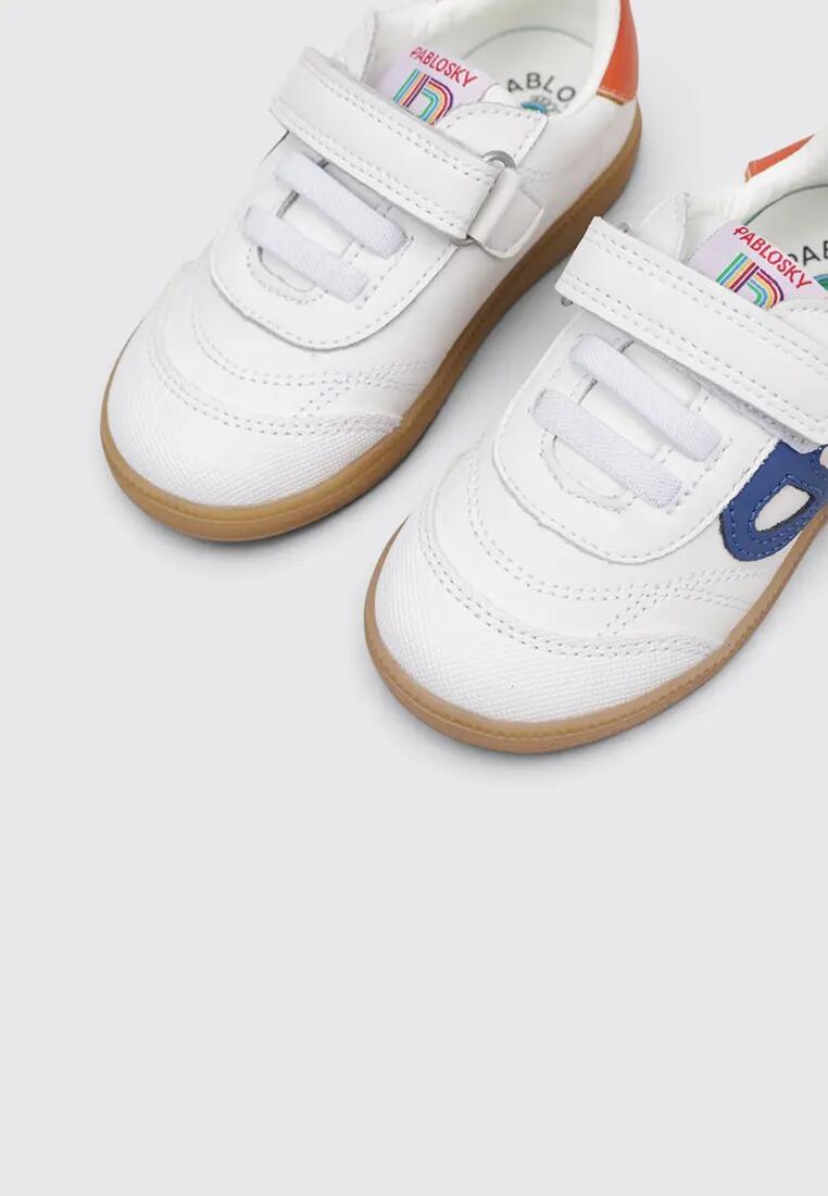 Chaussures barefoot - Enfants - Velcro, talon plat - Pablosky 080304 - Blanc 3/4