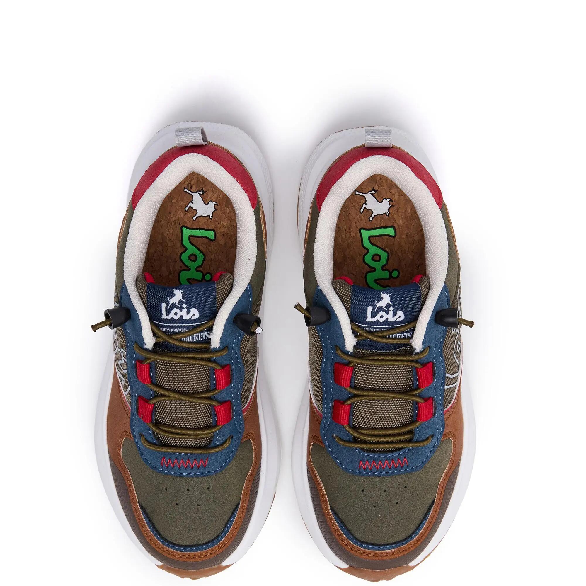 Zapatillas deportivas Lois Niño 63339 Kaki con Cordones 4/5
