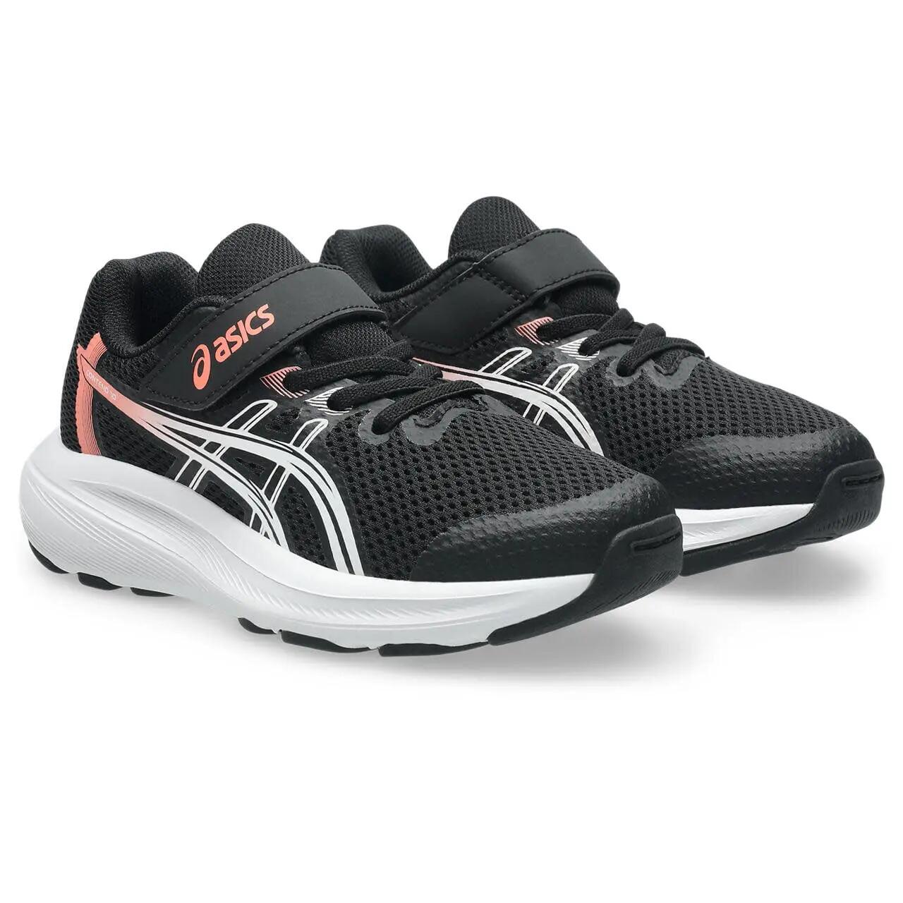 Calcado De Corrida Crianças, Unissex - ASICS Contend 10 PS - Black/Sun Coral 2/8