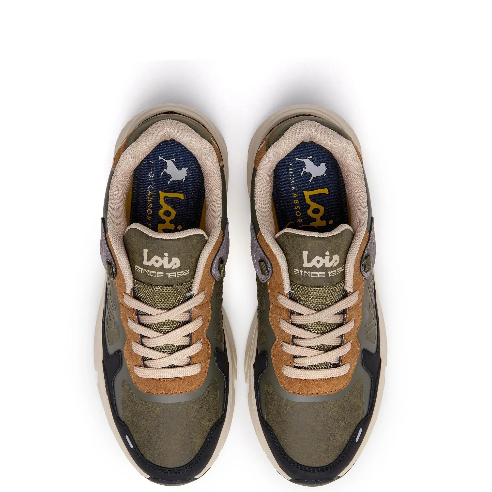 Zapatillas deportivas Lois Hombre 64579 Kaki con Cordones 4/5