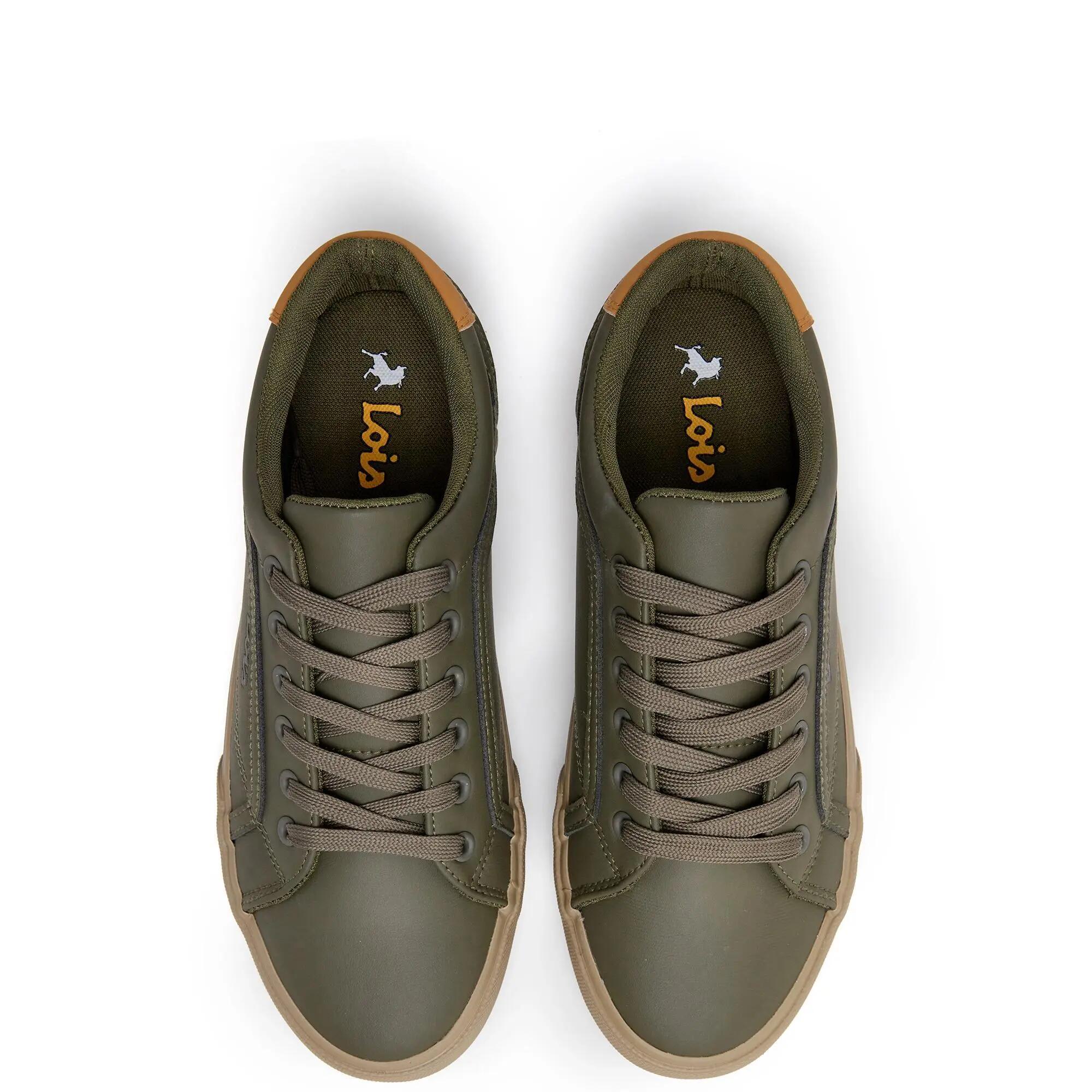 Zapatillas deportivas Lois Hombre 61415 Kaki con Cordones 4/5