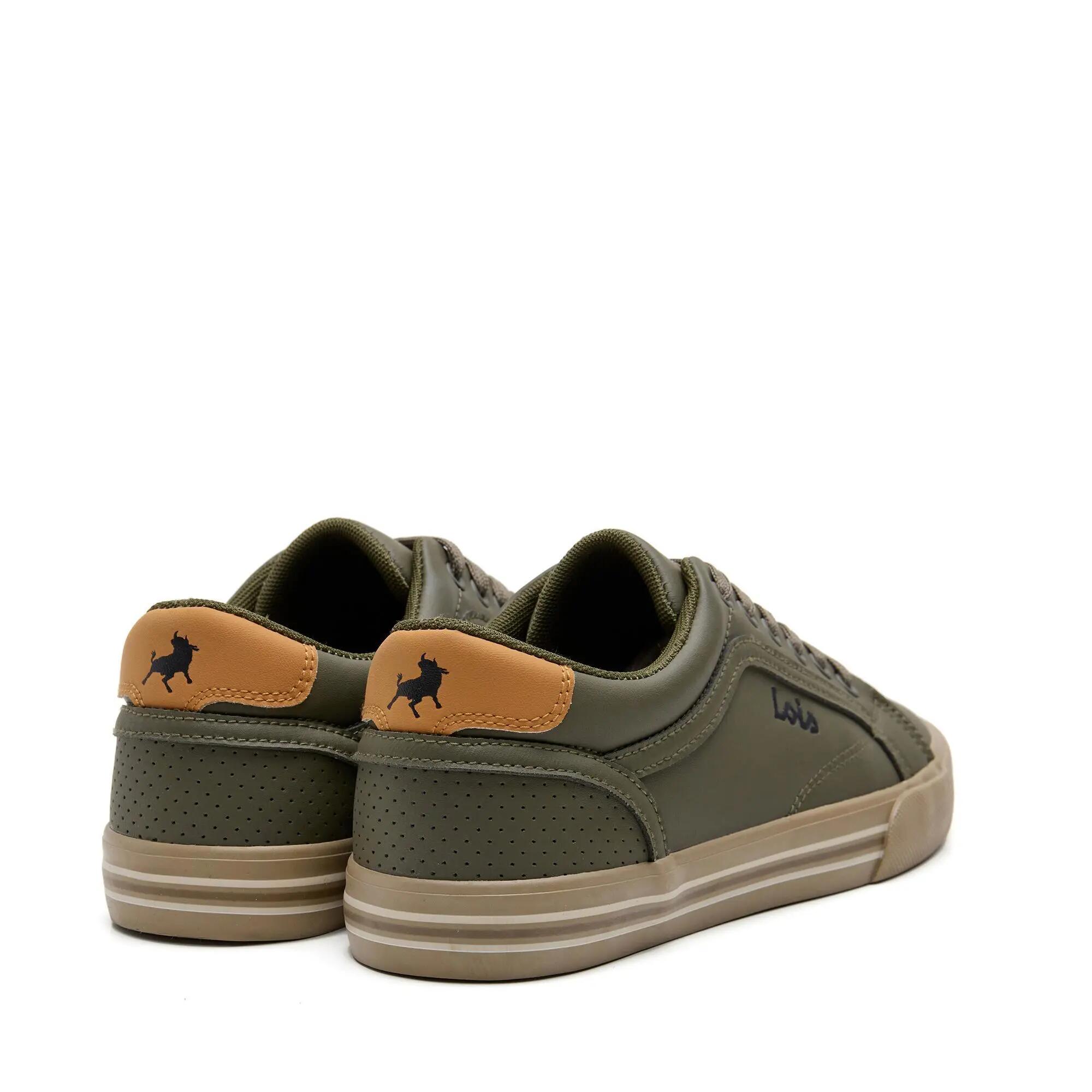 Zapatillas deportivas Lois Hombre 61415 Kaki con Cordones 3/5