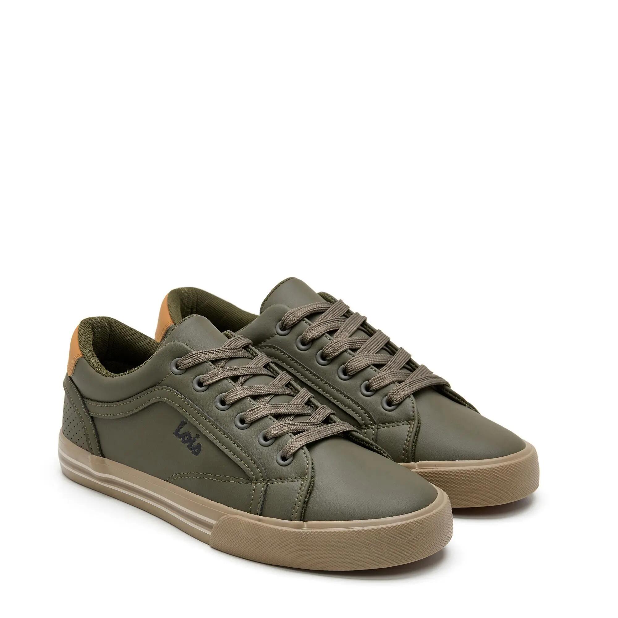 Zapatillas deportivas Lois Hombre 61415 Kaki con Cordones 2/5