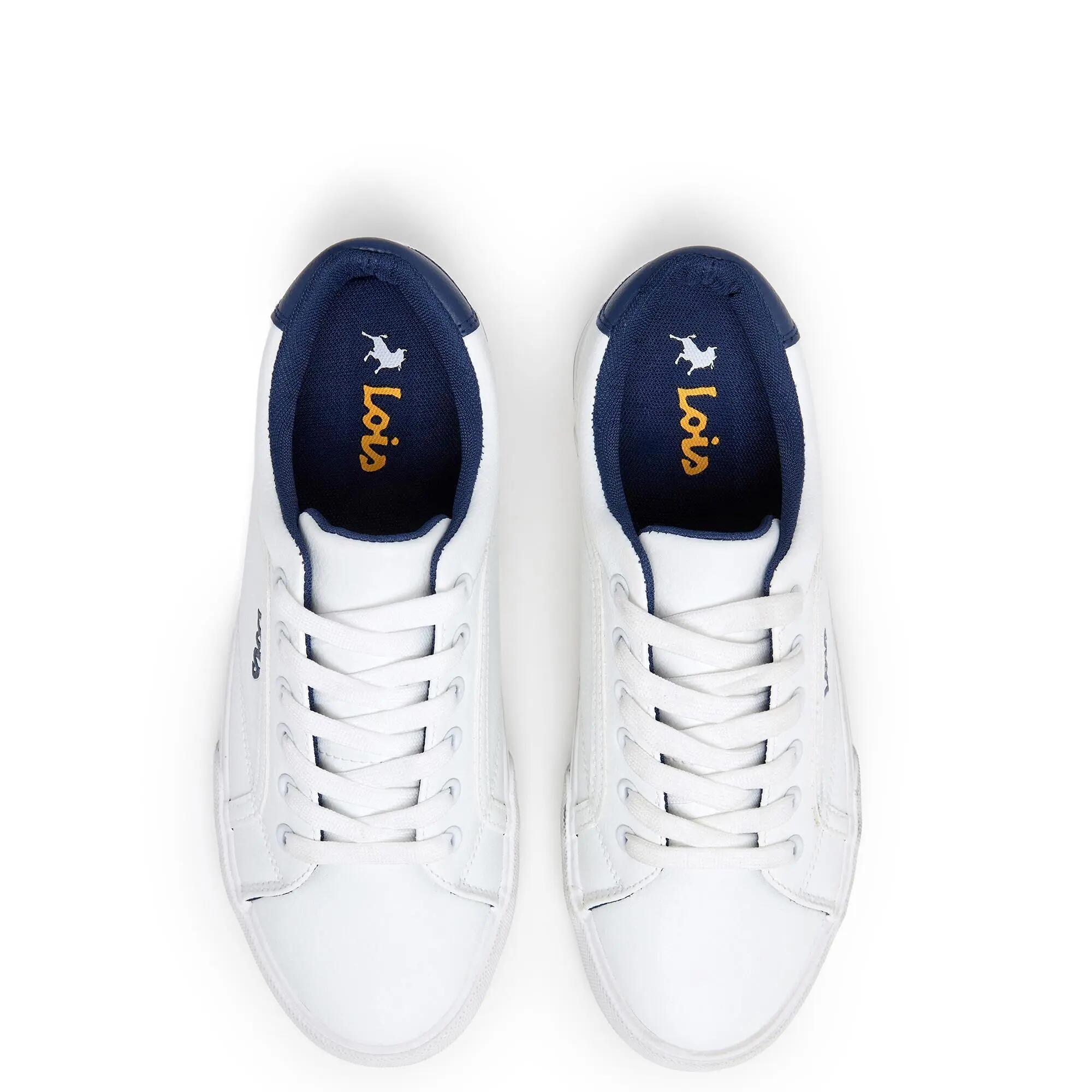 Zapatillas deportivas Lois Hombre 61415 Blancas con Cordones 4/5