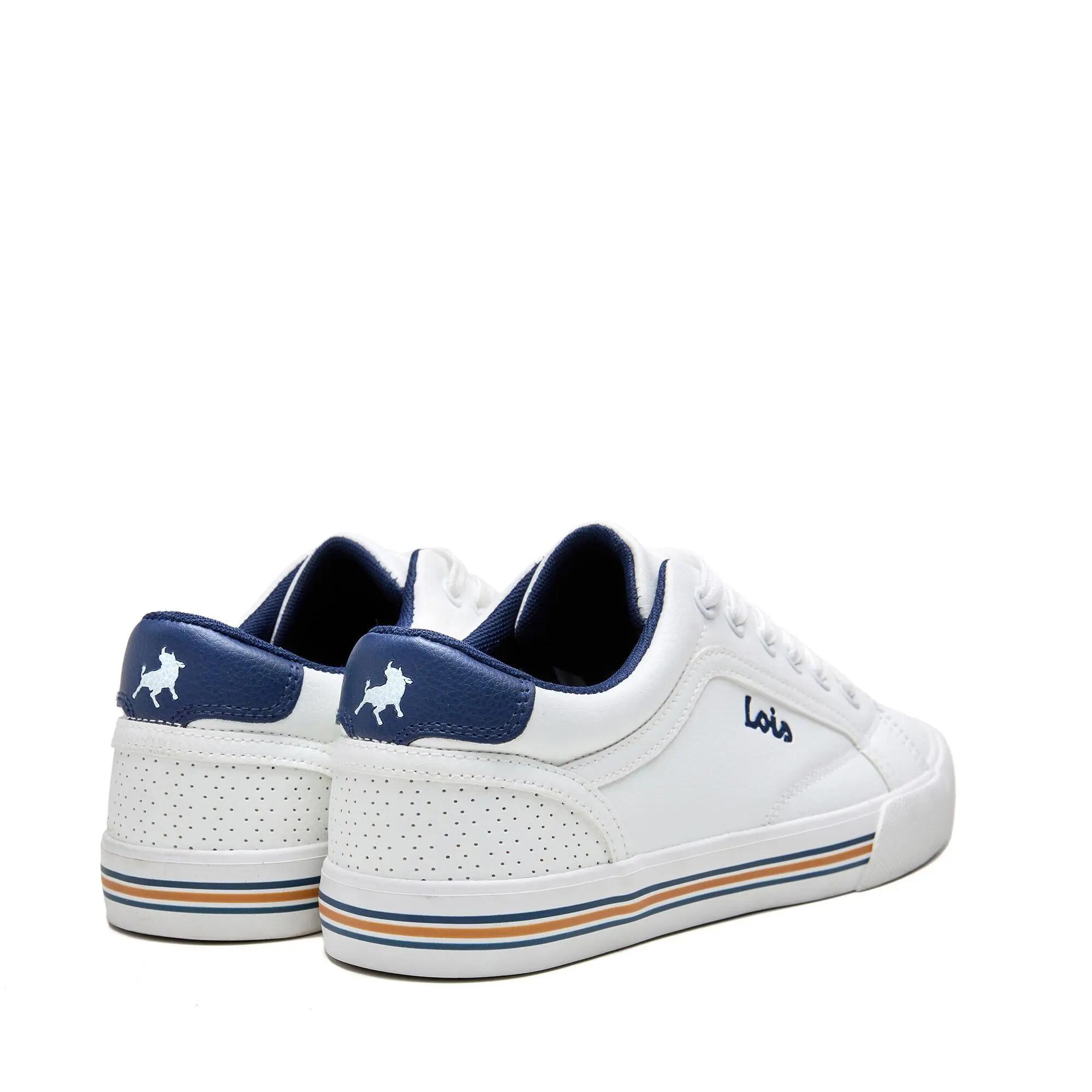 Zapatillas deportivas Lois Hombre 61415 Blancas con Cordones 3/5