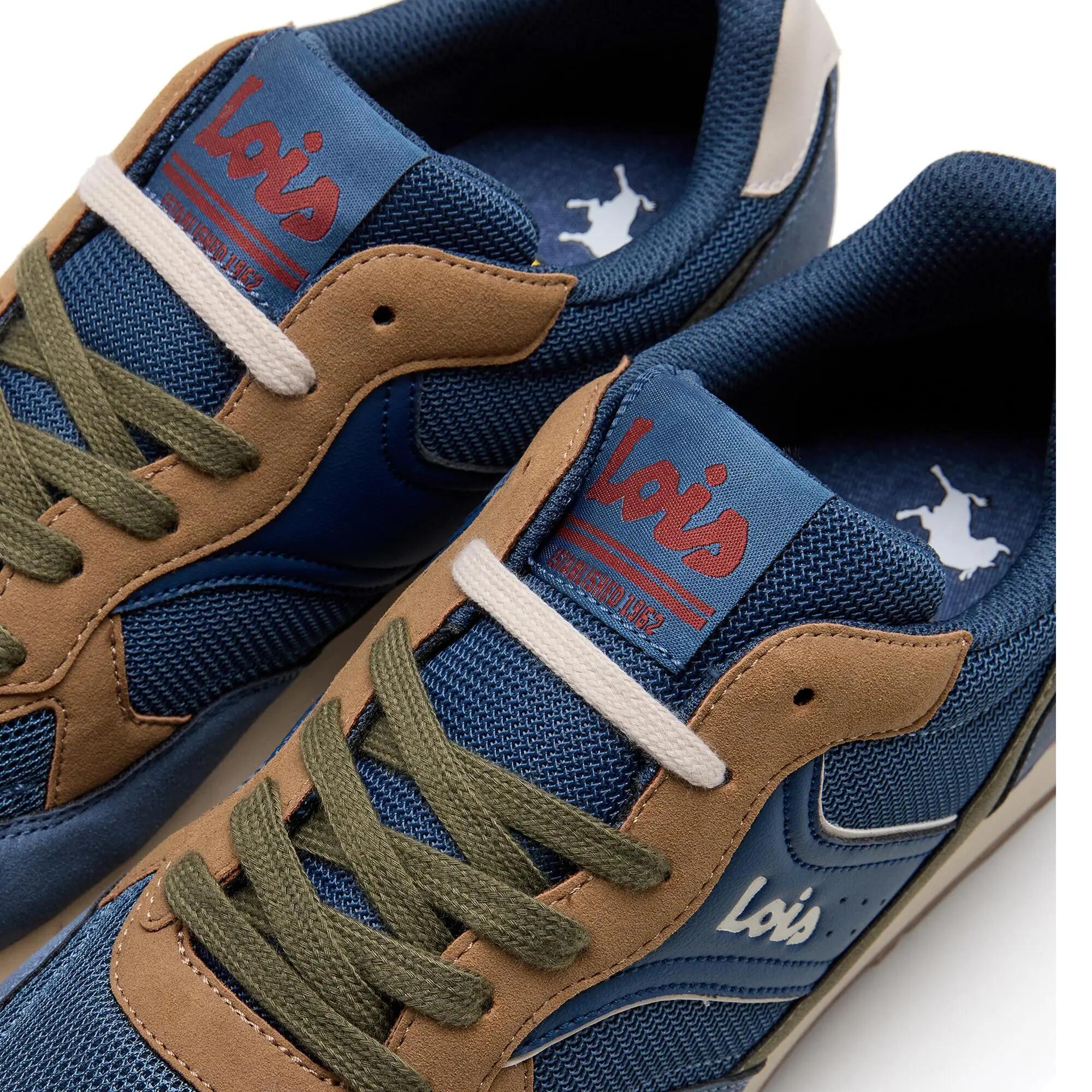 Zapatillas deportivas Lois Hombre 64590 Azul denim con Cordones 5/5
