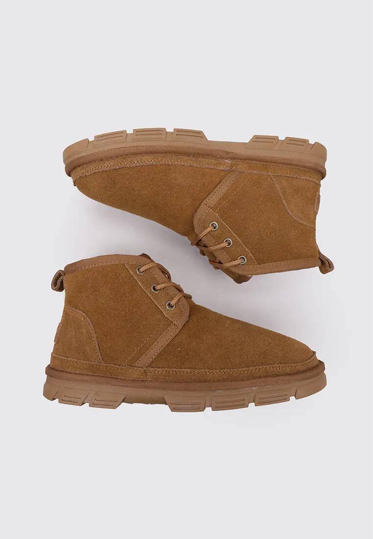 Bottines sport homme plates en cuir INVER marron 5/5