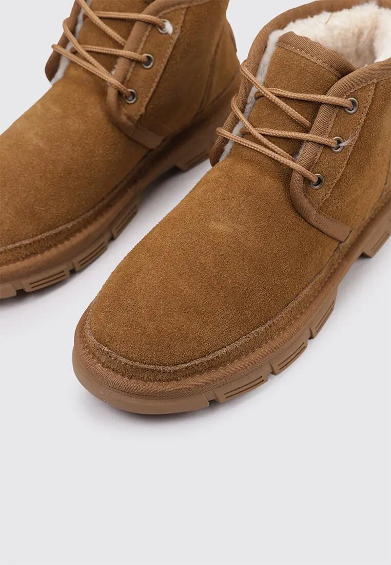 Bottines sport homme plates en cuir INVER marron 3/5