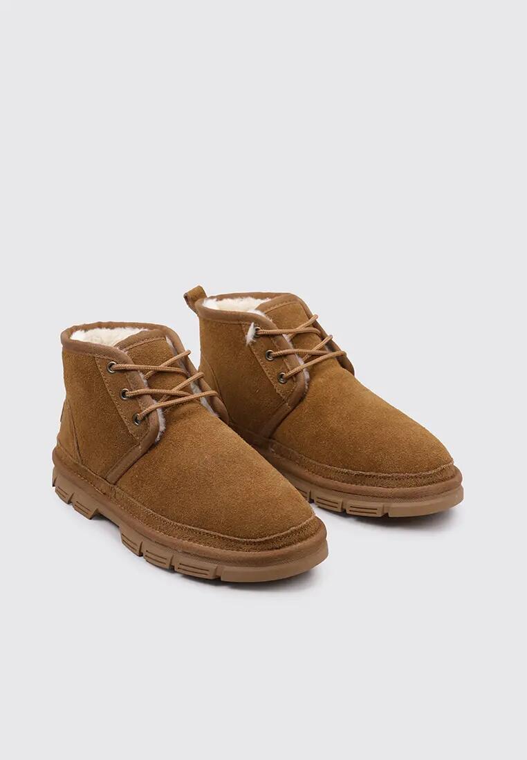 Bottines sport homme plates en cuir INVER marron 2/5