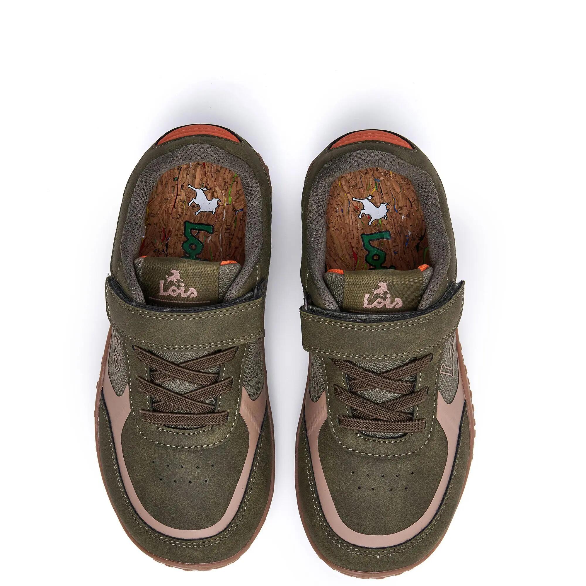 Zapatillas deportivas Lois Niño 63352 Kaki con Cordones 4/5