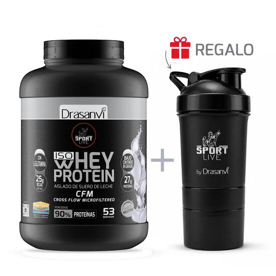 Whey Protein Isolate Sport Live - Yogur Fresa - 1,6Kg - DRASANVI