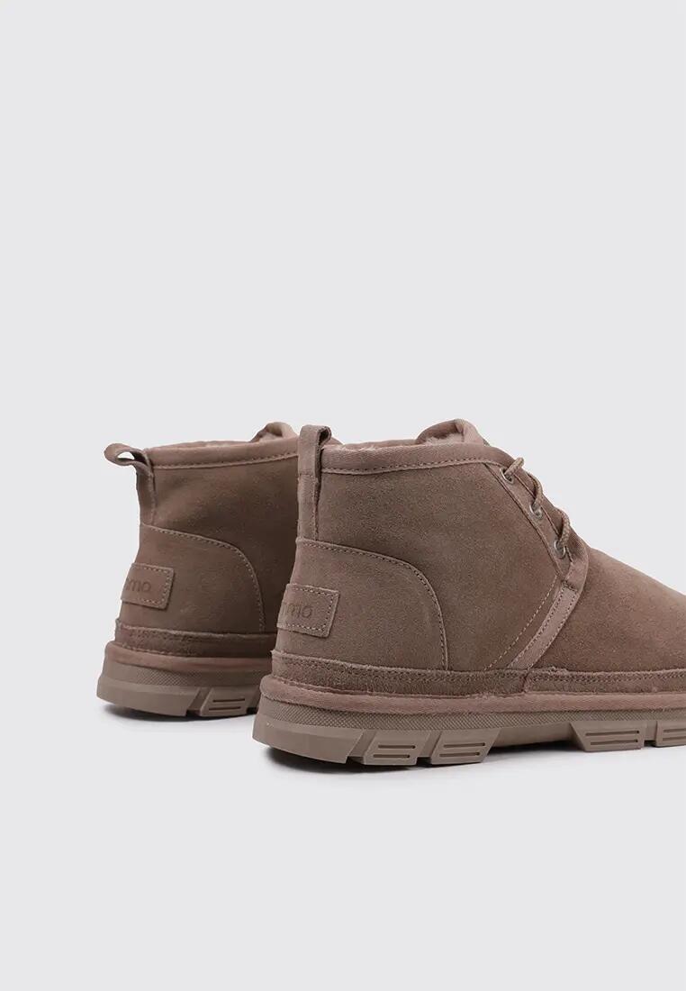 Bottines plates sport homme - Cuir, doublure textile - INVER - Taupe 4/5