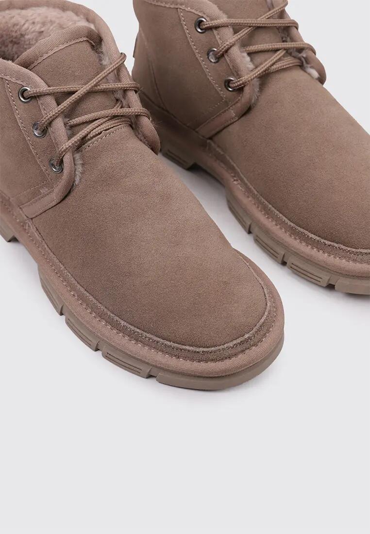 Bottines plates sport homme - Cuir, doublure textile - INVER - Taupe 3/5