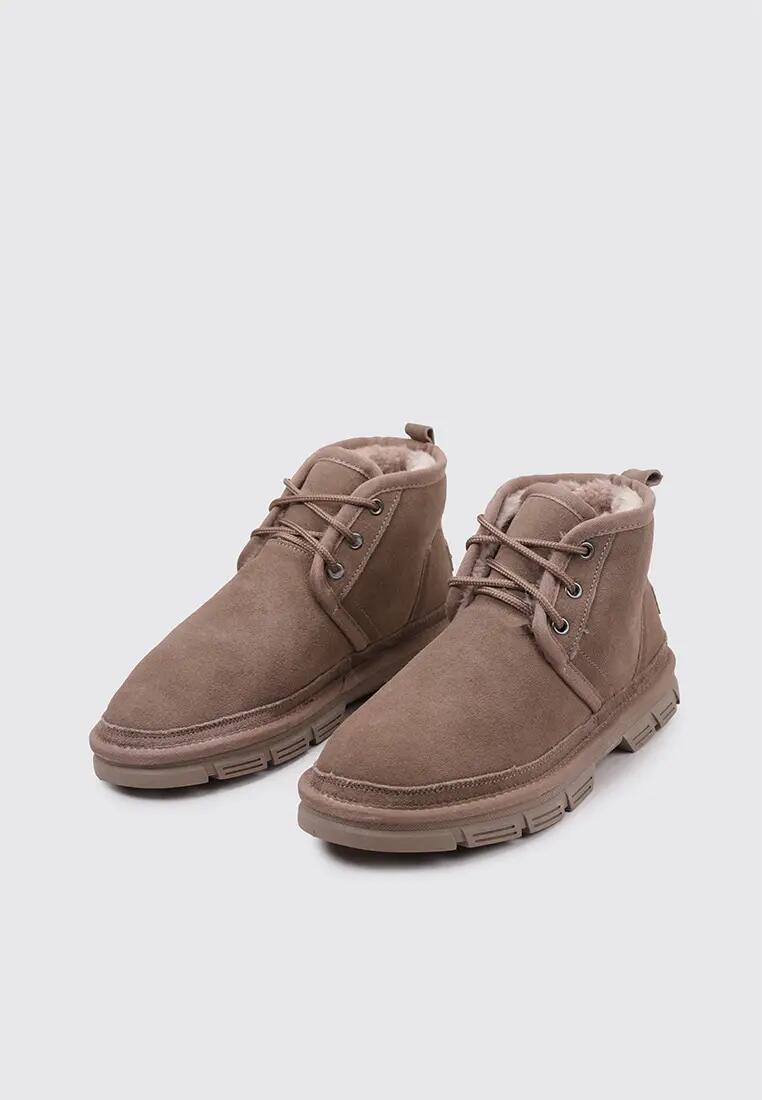 Bottines plates sport homme - Cuir, doublure textile - INVER - Taupe 2/5