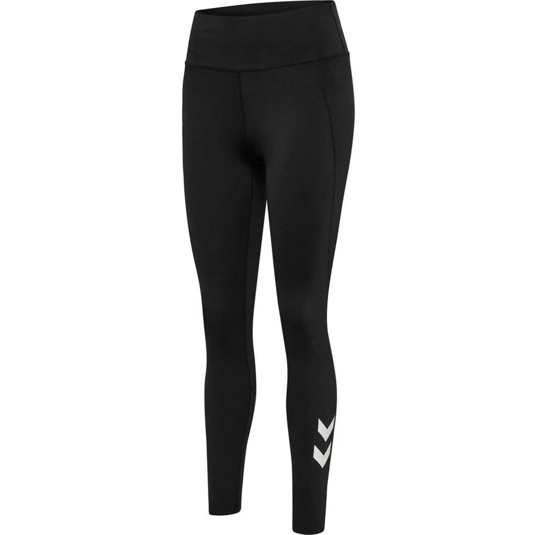 Collant Logo Vita Alta Donna Hummel Nero 3/4