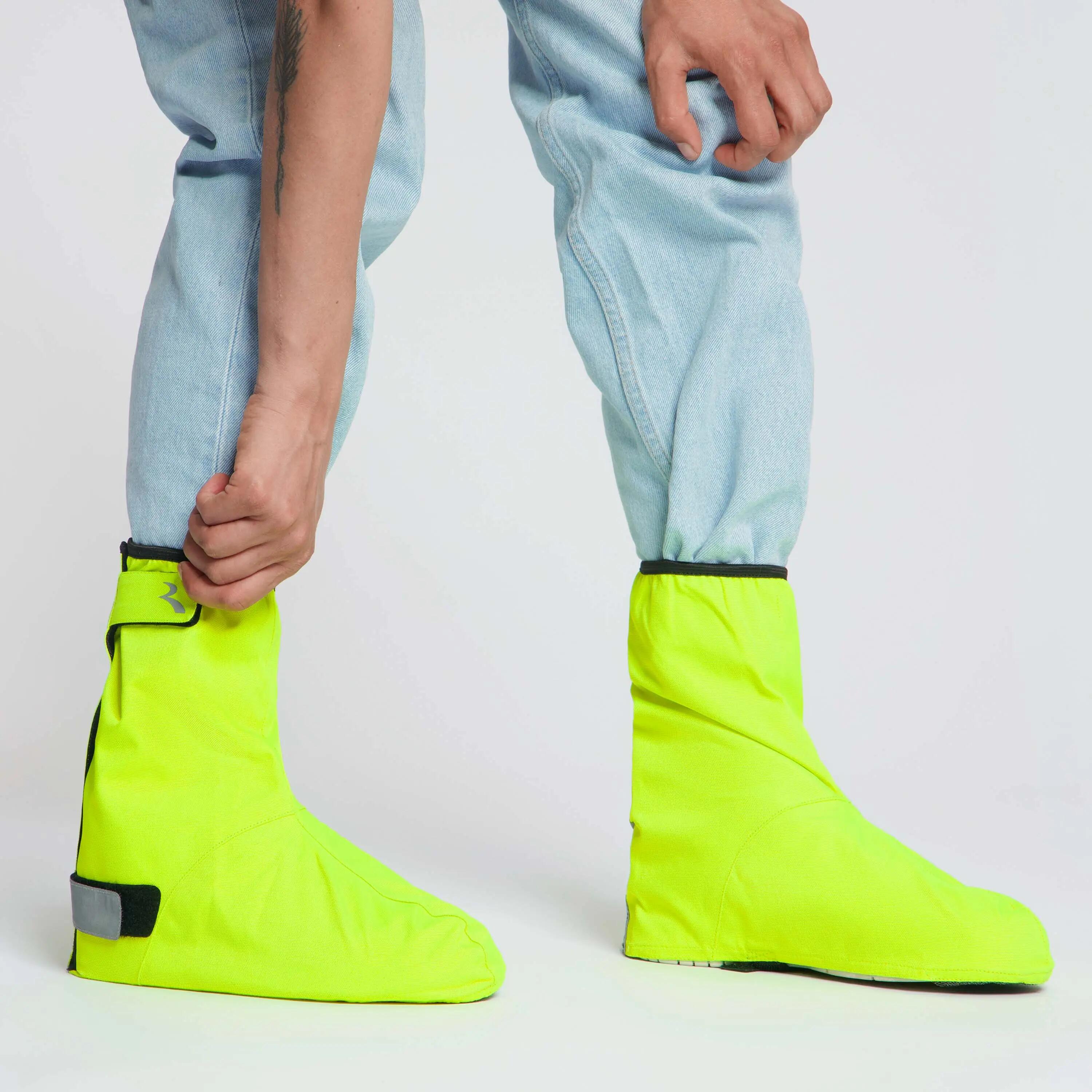 Couvre-Chaussures Imperméables de Vélo Commuter Core Jaune Fluo 3/5