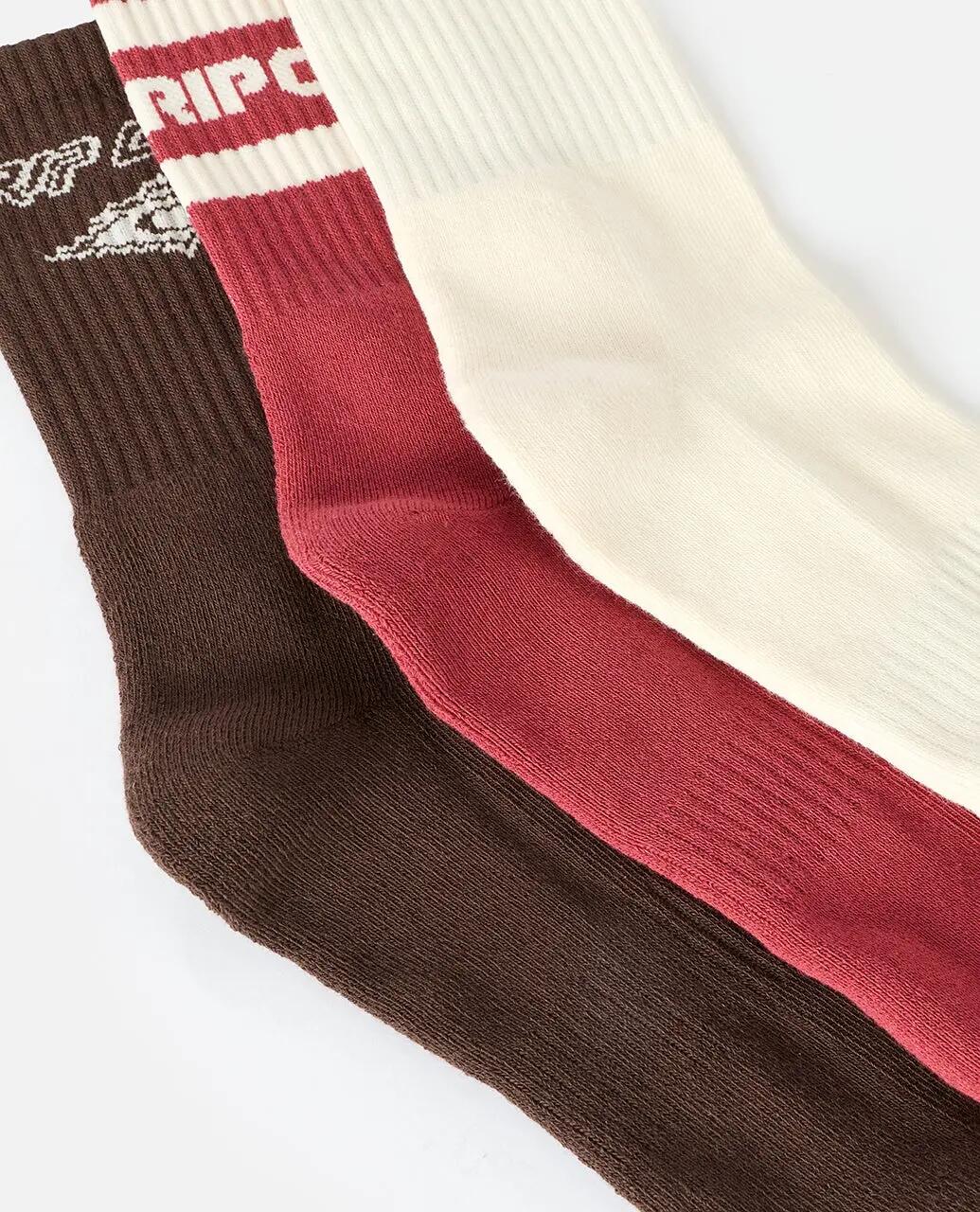 Meias Mulher Icons Of Surf pack de 3 - Maroon 3/4