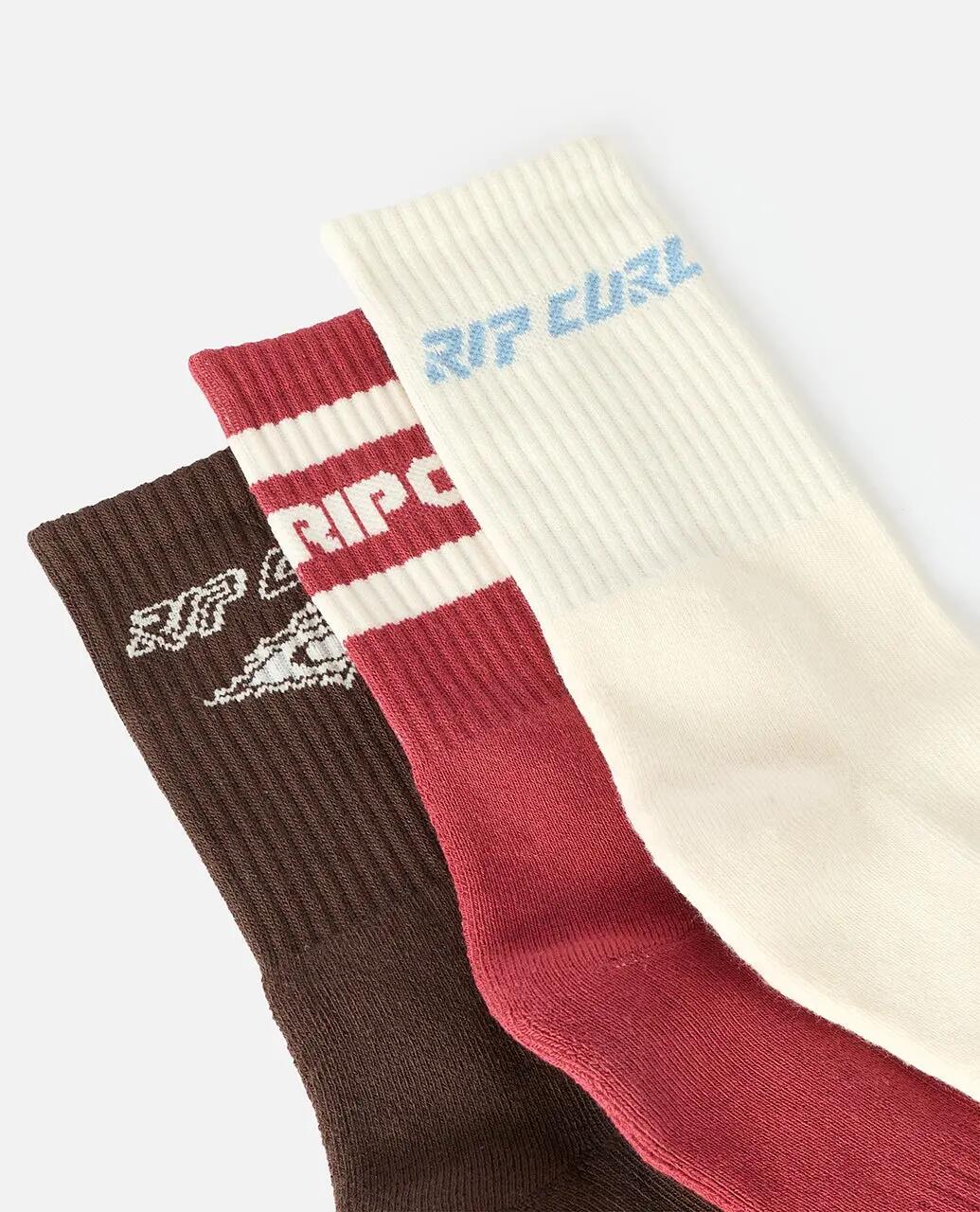 Meias Mulher Icons Of Surf pack de 3 - Maroon 2/4