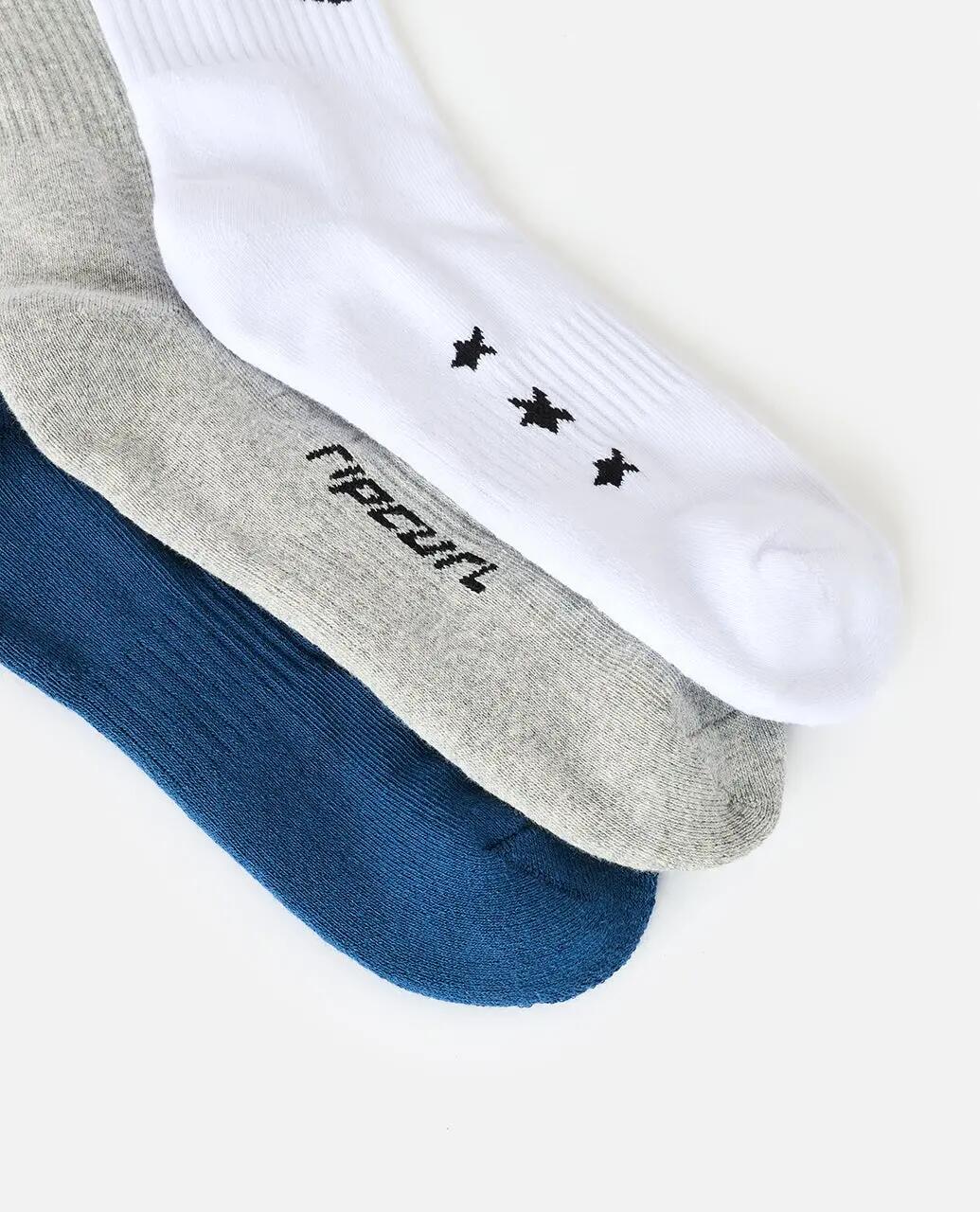 Meias Homem Retro pack de 3 - Grey Heather 4/4