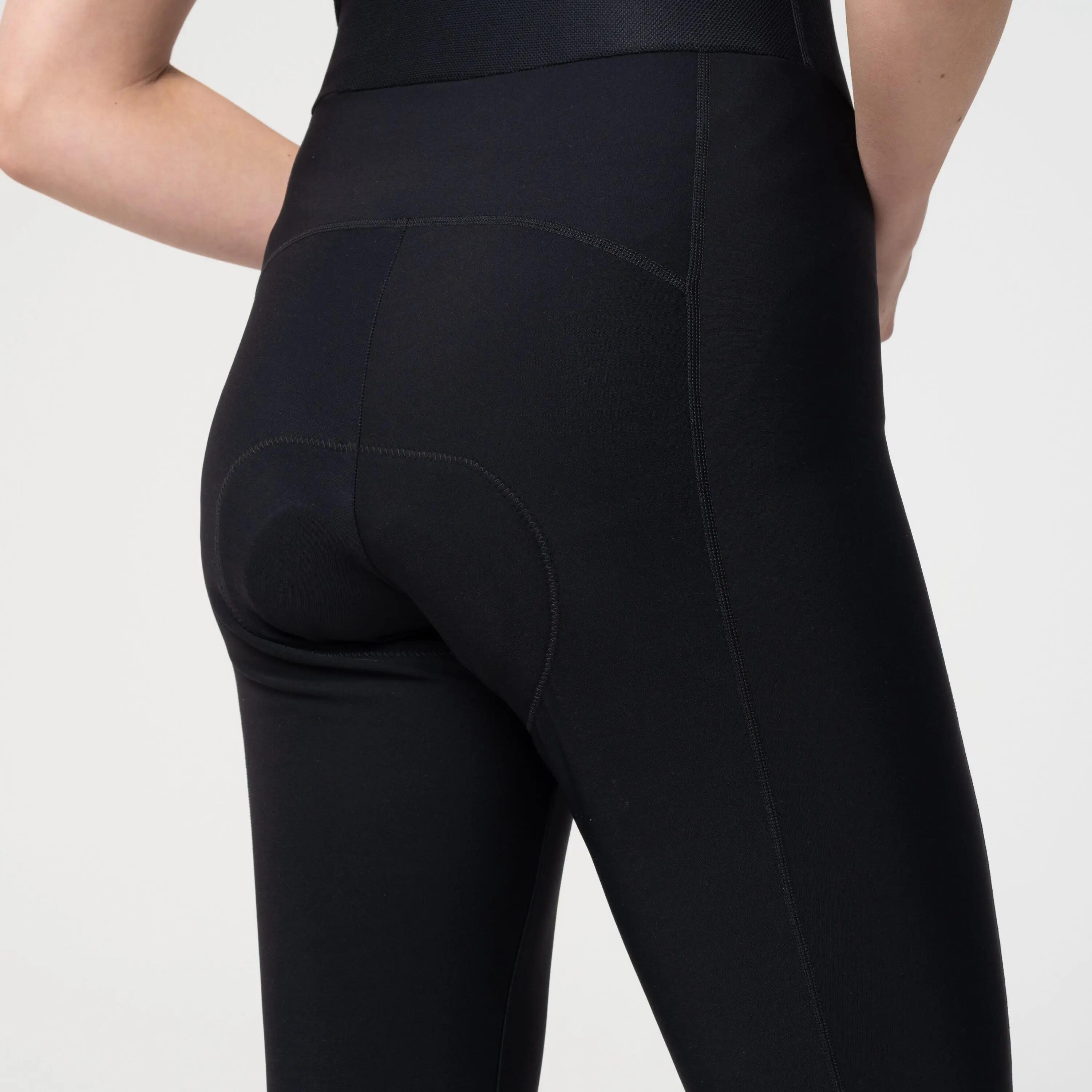 Dames wielrennen bibtight winter brushed zwart Essential 7/7