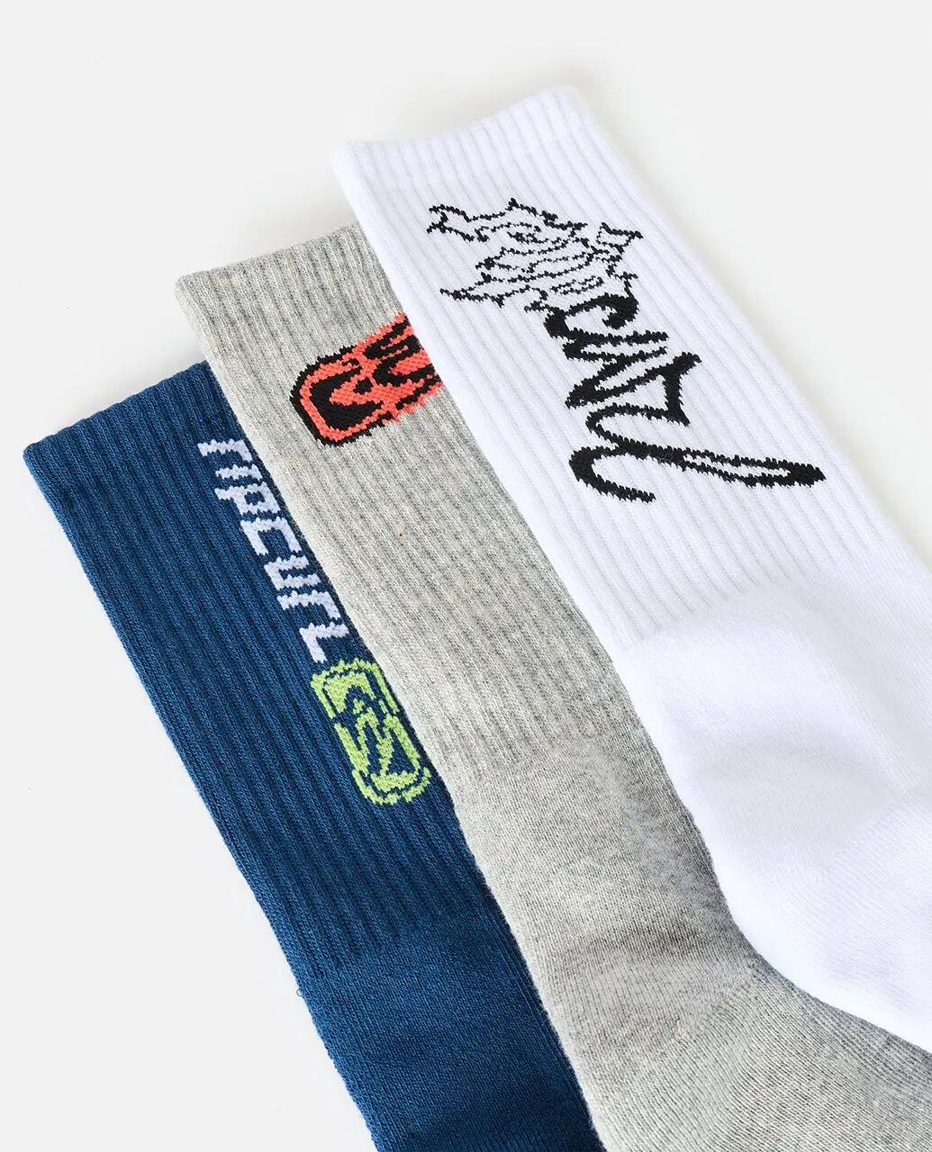 Meias Homem Retro pack de 3 - Grey Heather 2/4