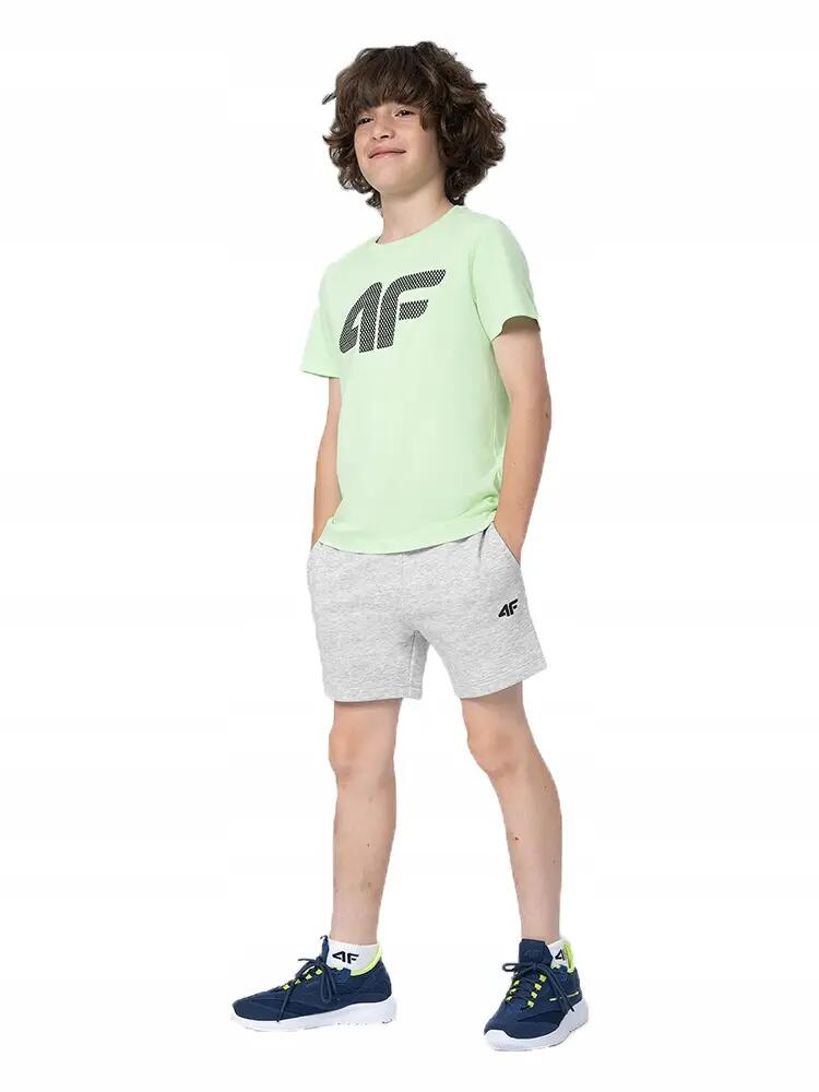 SPODENKI DRESOWE CHŁOPIĘCE 4F DZIECIĘCE JUNIOR    SZARE 4/8