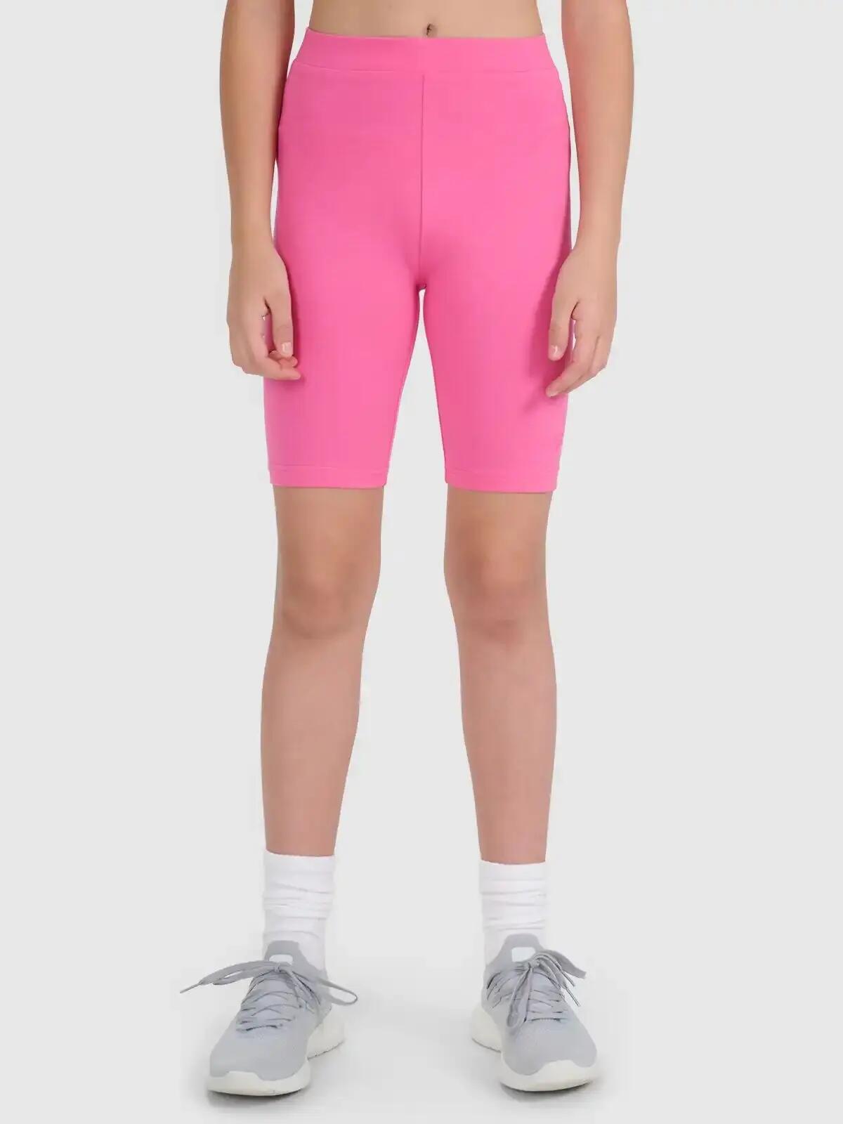SPODENKI DZIEWCZĘCE 4F LEGGINSY KRÓTKIE KOLARKI NA LATO  RÓŻOWE 4/11