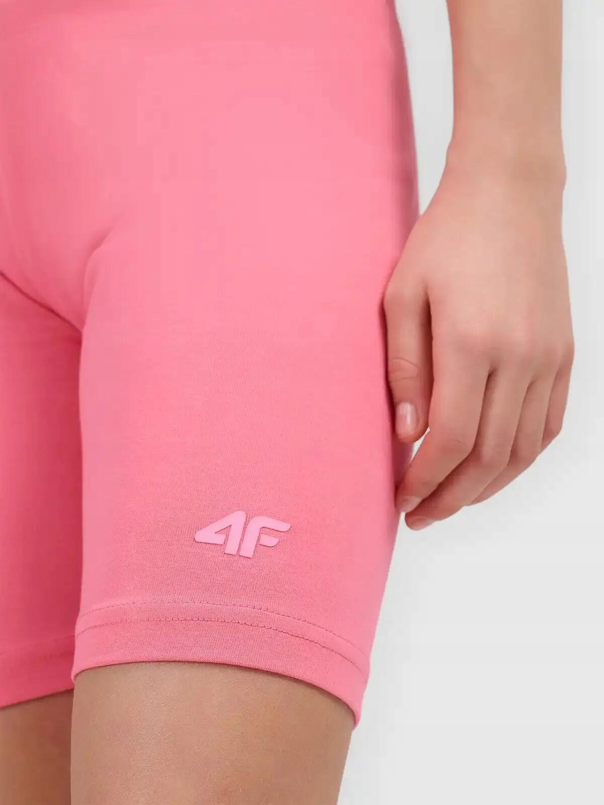SPODENKI DZIEWCZĘCE 4F LEGGINSY KRÓTKIE KOLARKI NA LATO  RÓŻOWE 7/11
