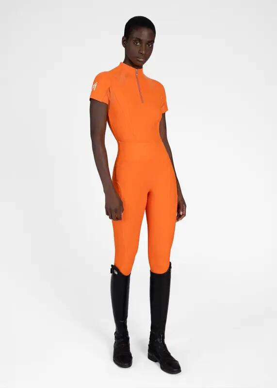 Camiseta Base Manga Corta Mujer Equitación Maximilian Frame Mandarina 6/7