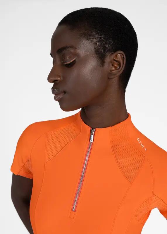 Camiseta Base Manga Corta Mujer Equitación Maximilian Frame Mandarina 5/7