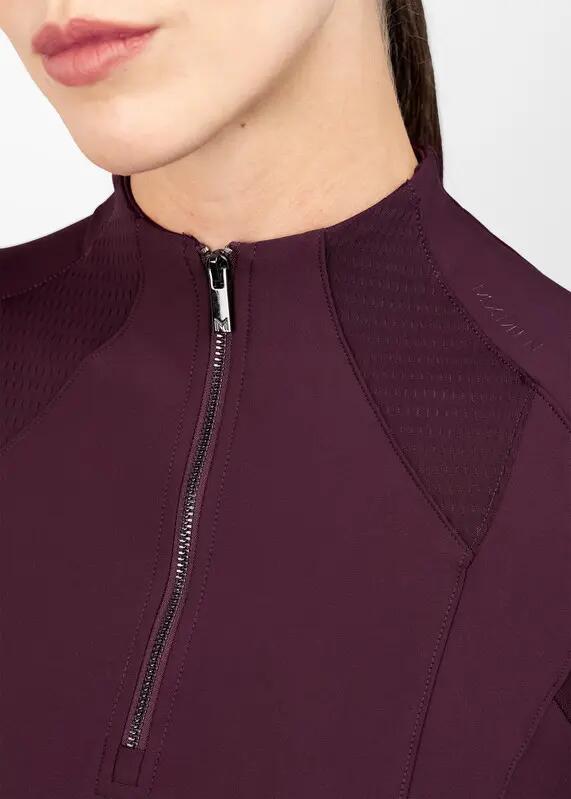 Camiseta Base Manga Corta Mujer Equitación Maximilian Frame Burdeos 5/7