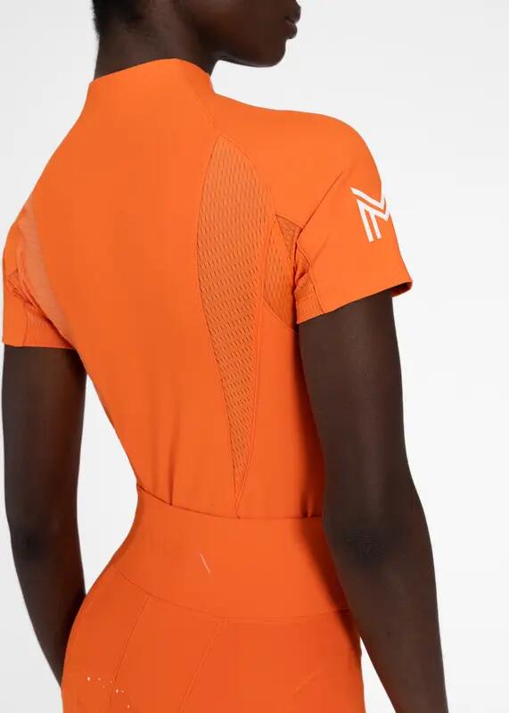 Camiseta Base Manga Corta Mujer Equitación Maximilian Frame Mandarina 4/7