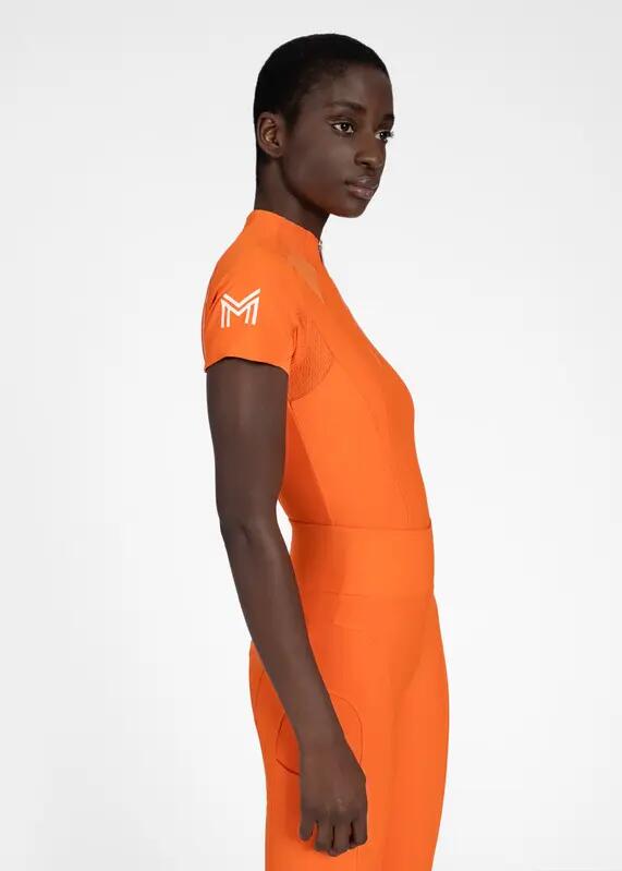 Camiseta Base Manga Corta Mujer Equitación Maximilian Frame Mandarina 3/7