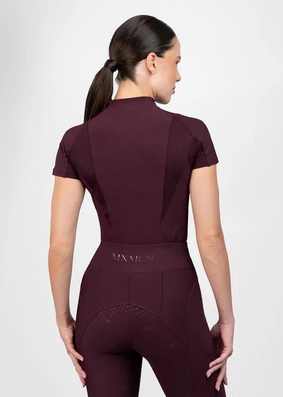 Camiseta Base Manga Corta Mujer Equitación Maximilian Frame Burdeos 2/7