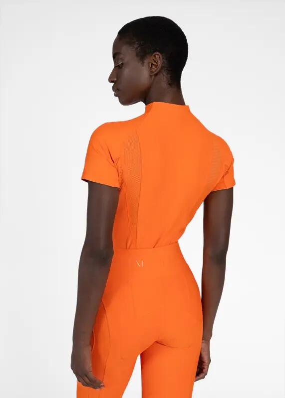 Camiseta Base Manga Corta Mujer Equitación Maximilian Frame Mandarina 2/7