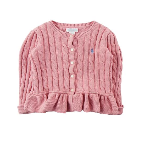 Seconde vie - Gilets Fille Maille torsadée Rose - Excellent