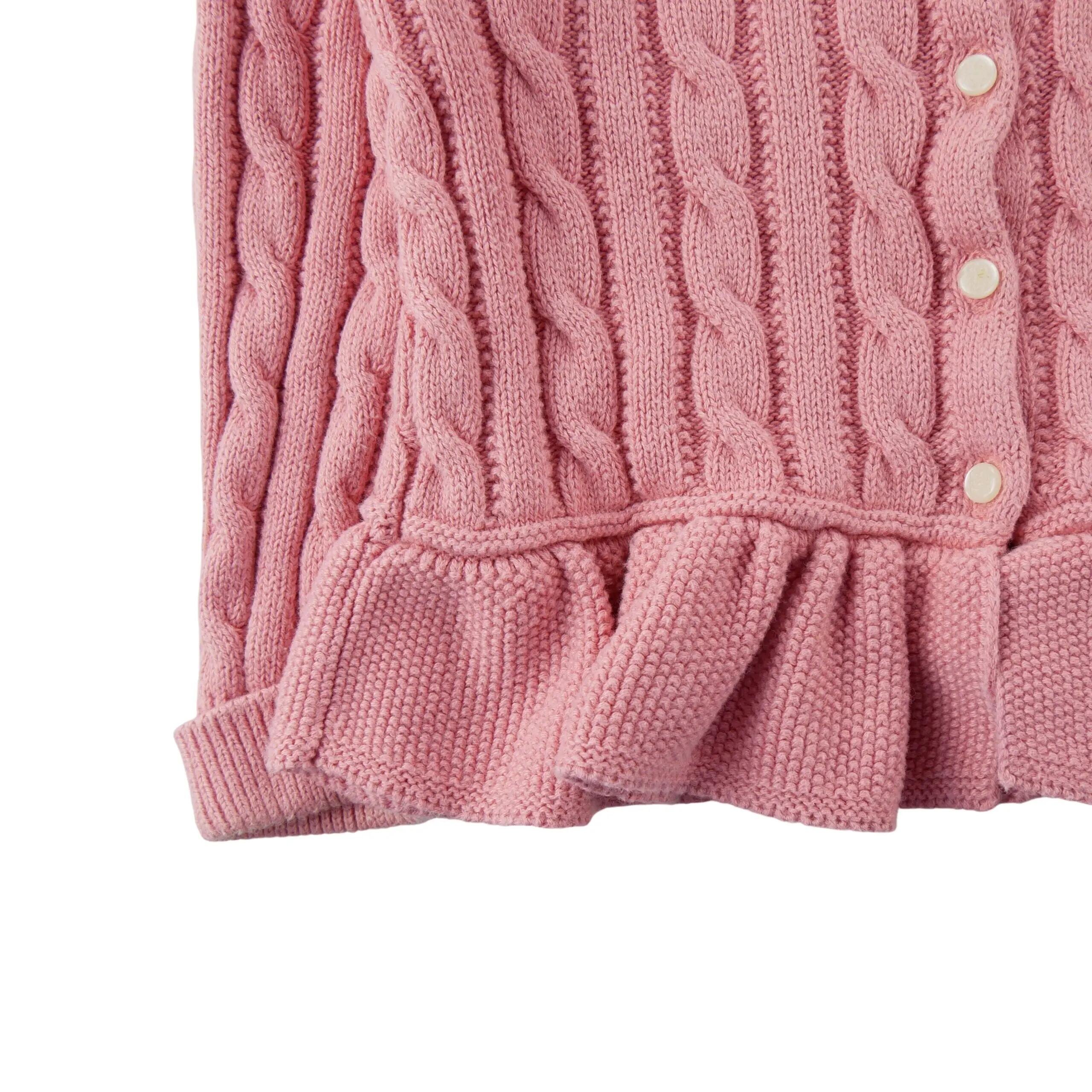 Seconde vie - Gilets Fille Maille torsadée Rose - Excellent 4/7