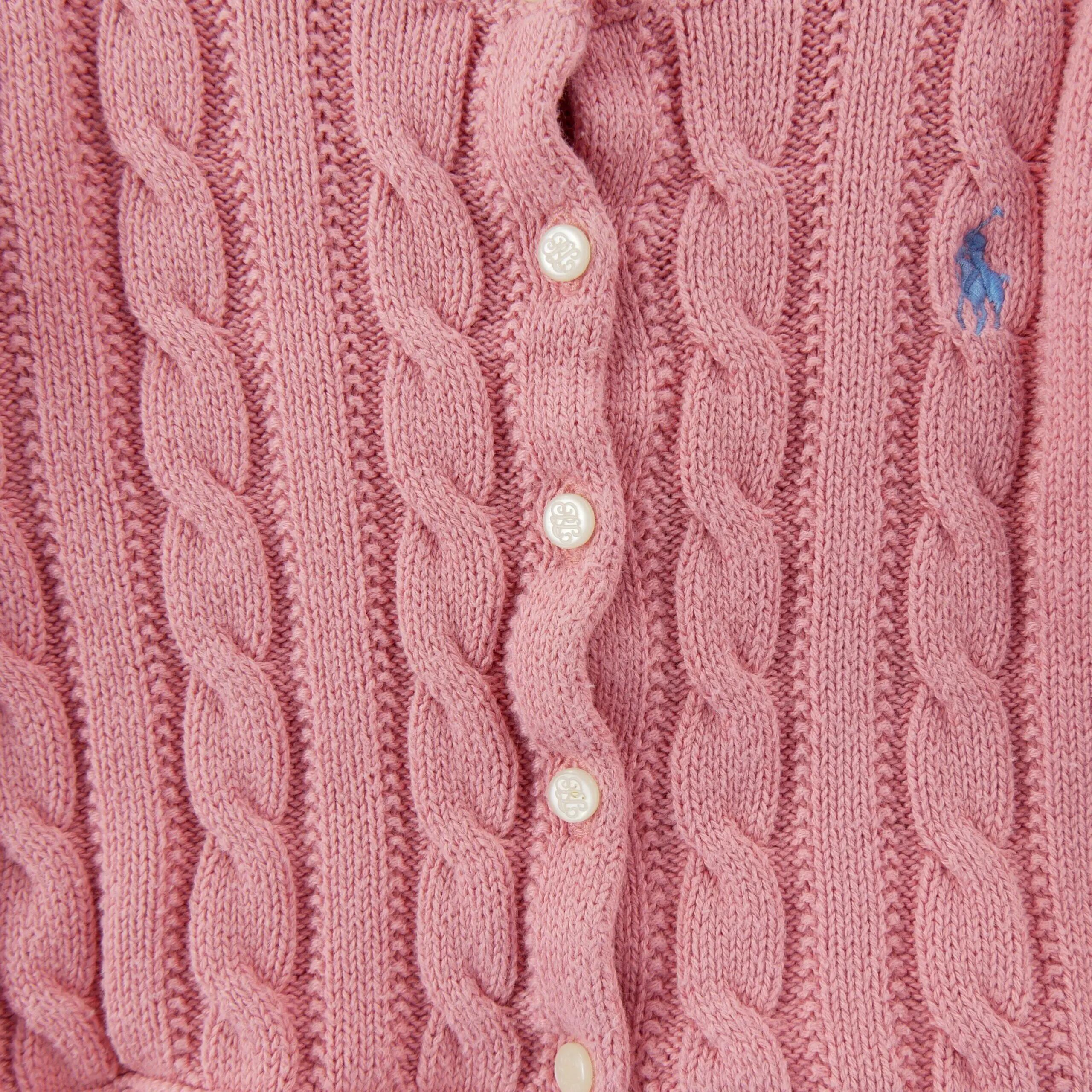 Seconde vie - Gilets Fille Maille torsadée Rose - Excellent 3/7