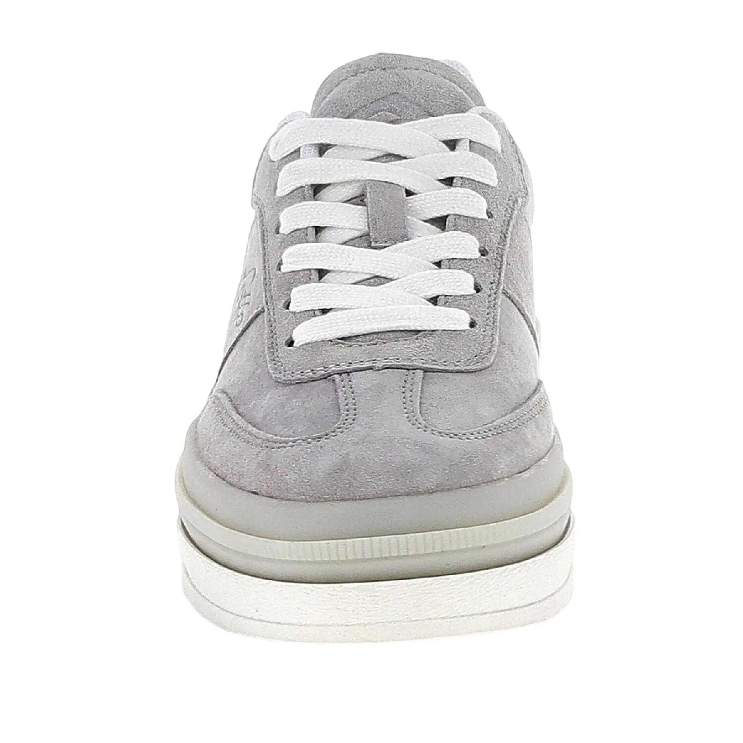 Sneaker für , Wildleder, Niedrig geschnitten, PlattformAbsatz Damen Graubeige 4/4