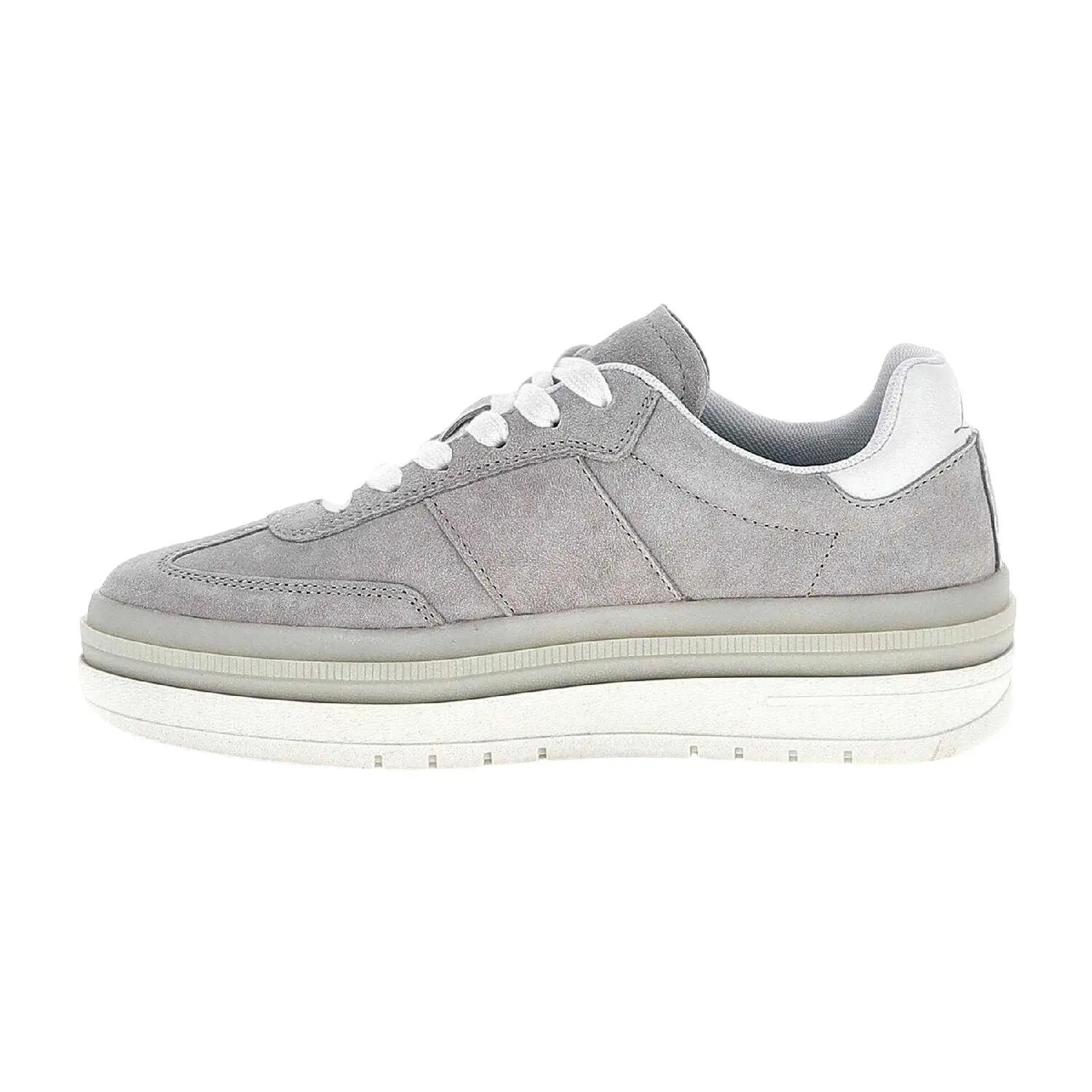 Sneaker für , Wildleder, Niedrig geschnitten, PlattformAbsatz Damen Graubeige 3/4