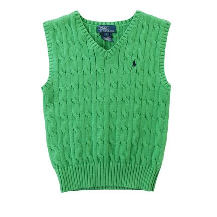 Refurbished - Pullover Junge Zopfmuster Grün - Wie neu