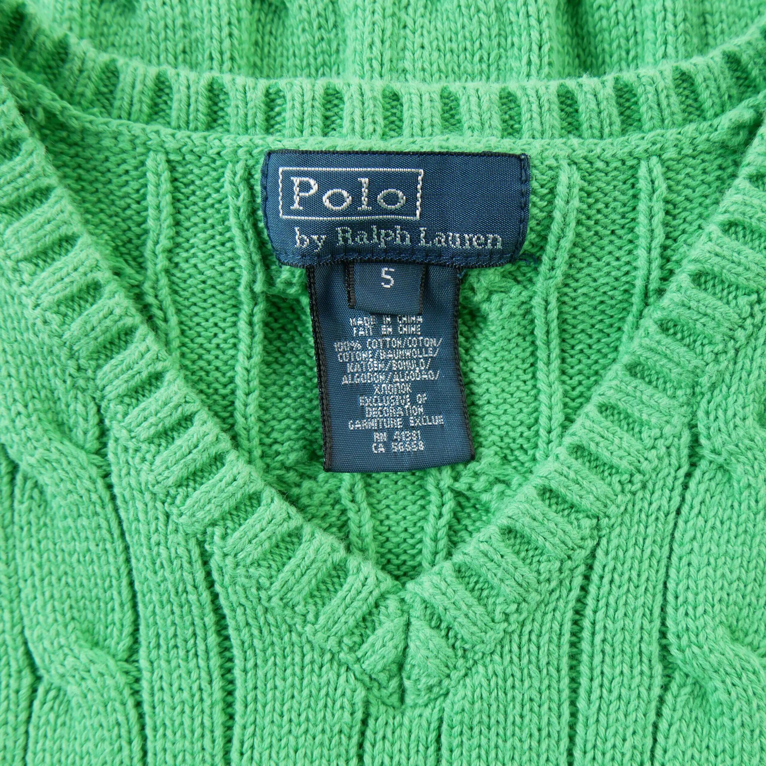 Seconde vie - Pull Garçon Maille torsadée Vert - Excellent 5/7