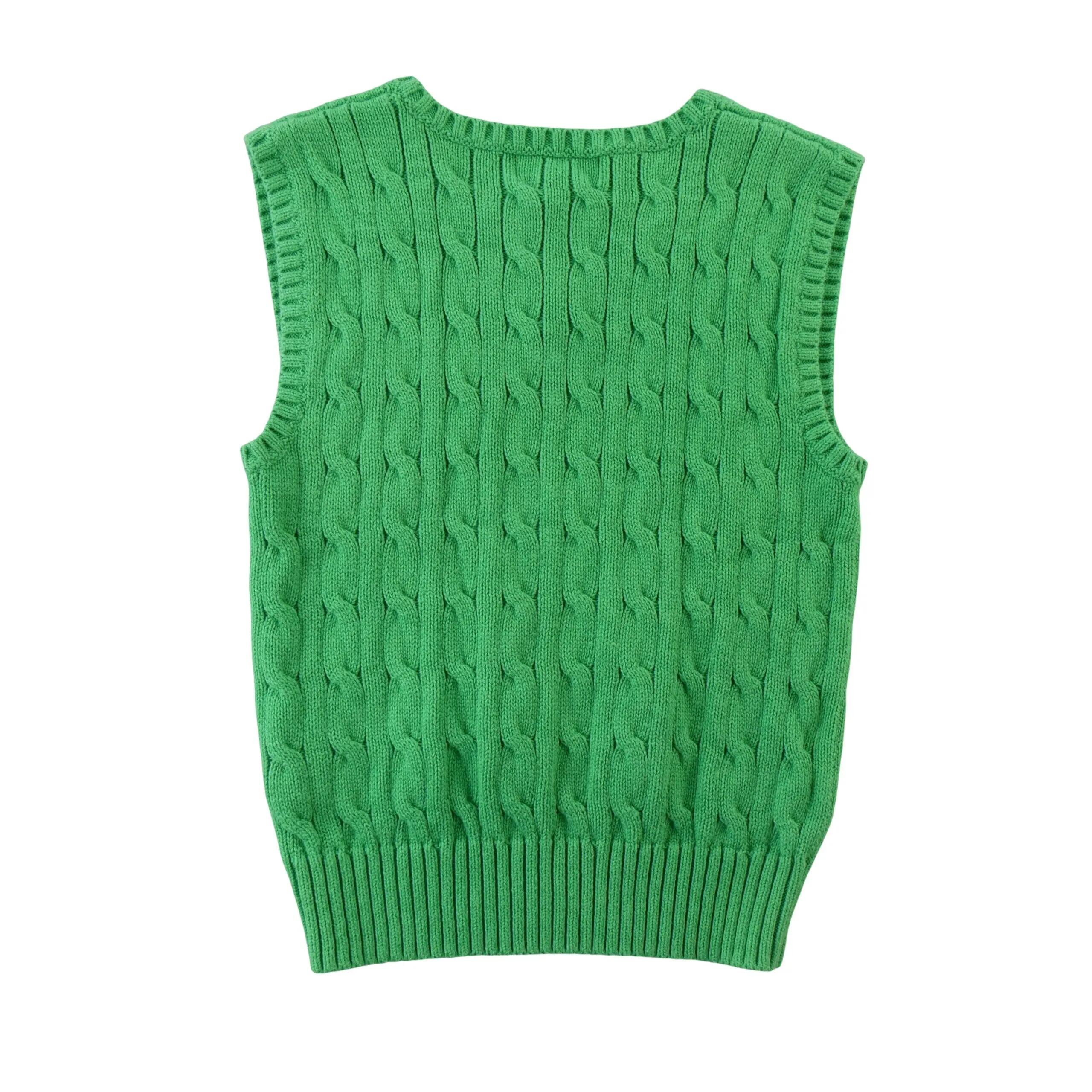 Seconde vie - Pull Garçon Maille torsadée Vert - Excellent 2/7