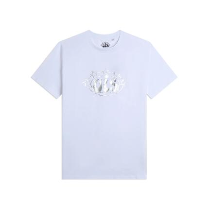 T-shirt pour hommes col rond en coton avec logo VIS argenté