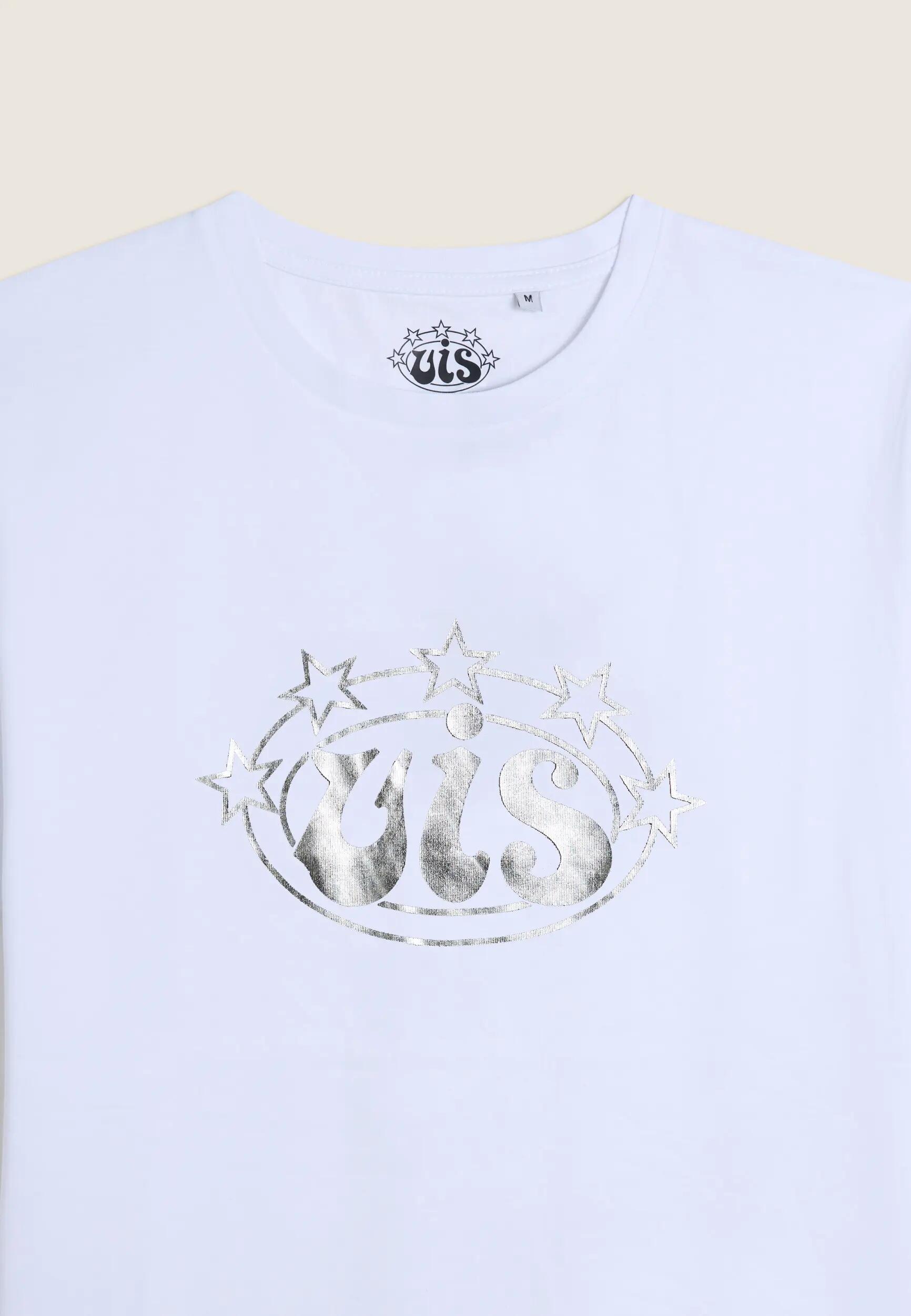T-shirt pour hommes col rond en coton avec logo VIS argenté 3/3