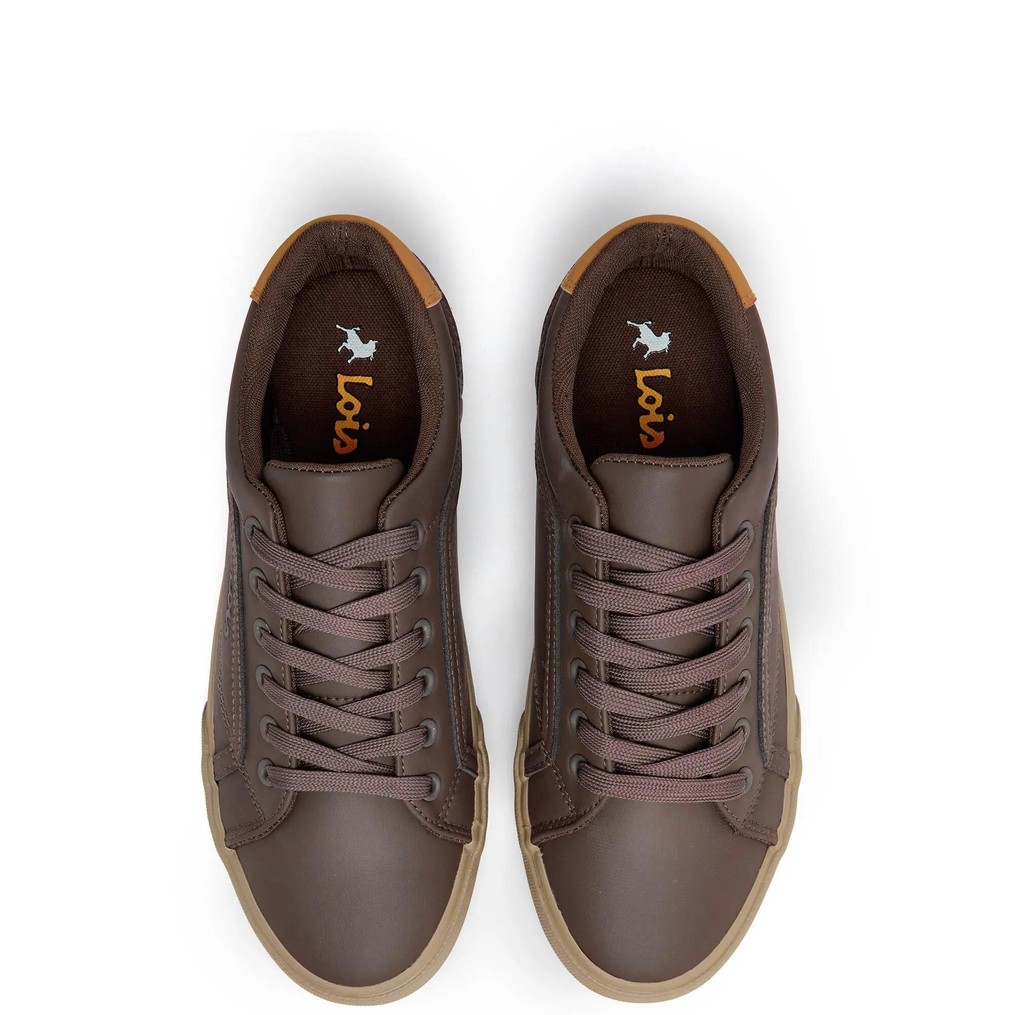 Zapatillas deportivas Lois Hombre 61415 Marrones con Cordones 4/5