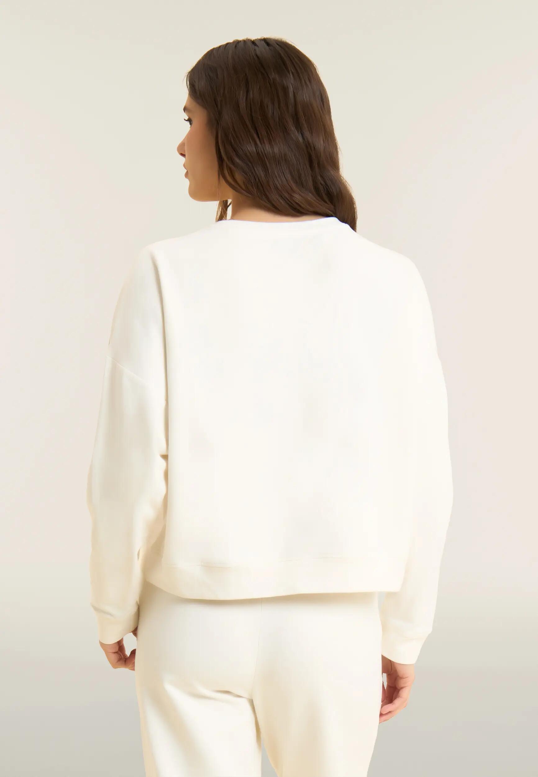 Felpa oversize cropped da donna con maxi stampa 3/6