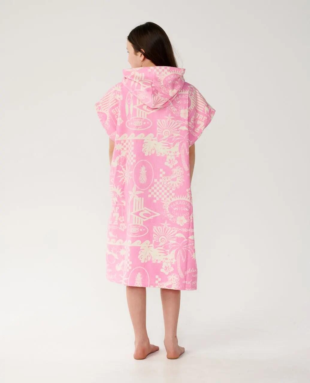 Poncho surf Fille Mixed - Natural/Pink 3/6