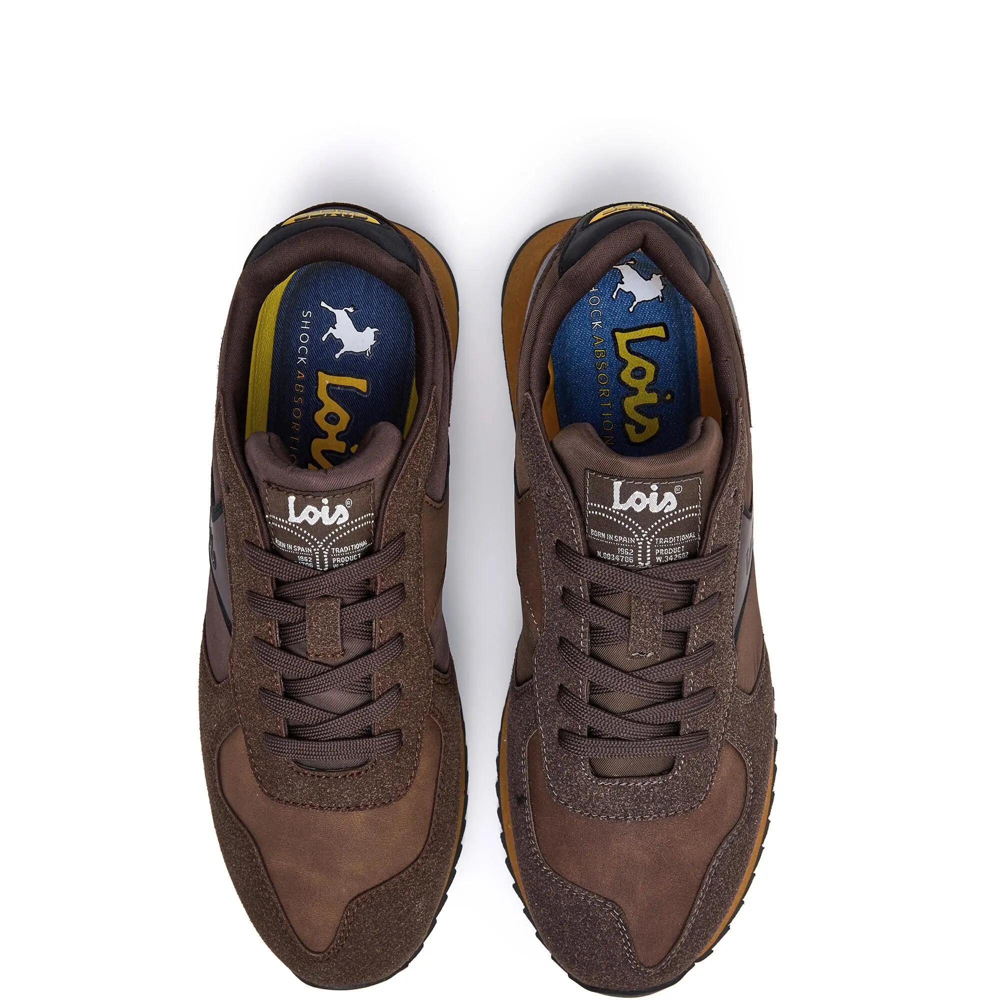 Zapatillas deportivas Lois Hombre 64586 Marrones con Cordones 4/5