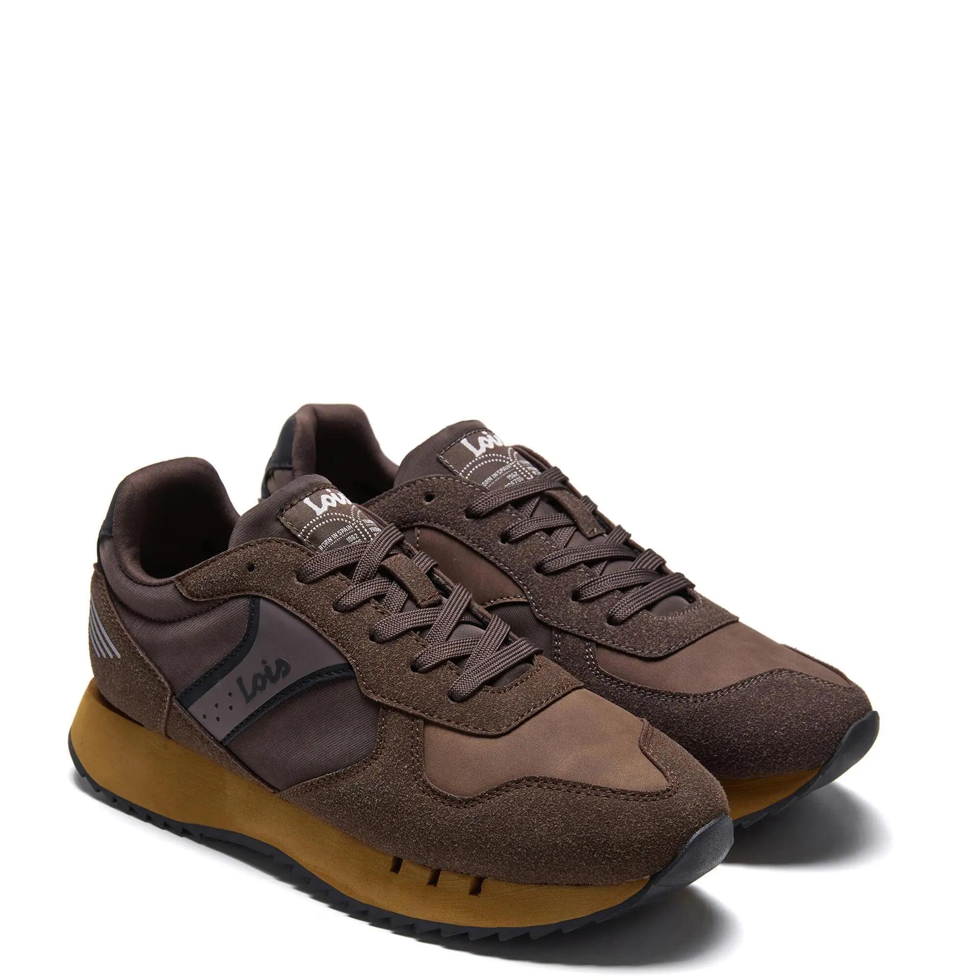 Zapatillas deportivas Lois Hombre 64586 Marrones con Cordones 2/5